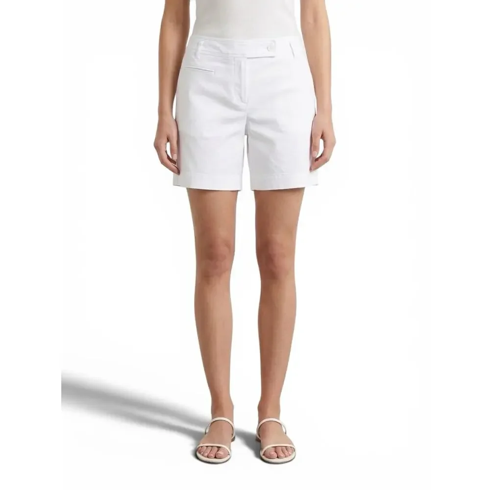 Ann Taylor LOFT lined white high rise chino shorts women's 4 - Picture 1 of 7
